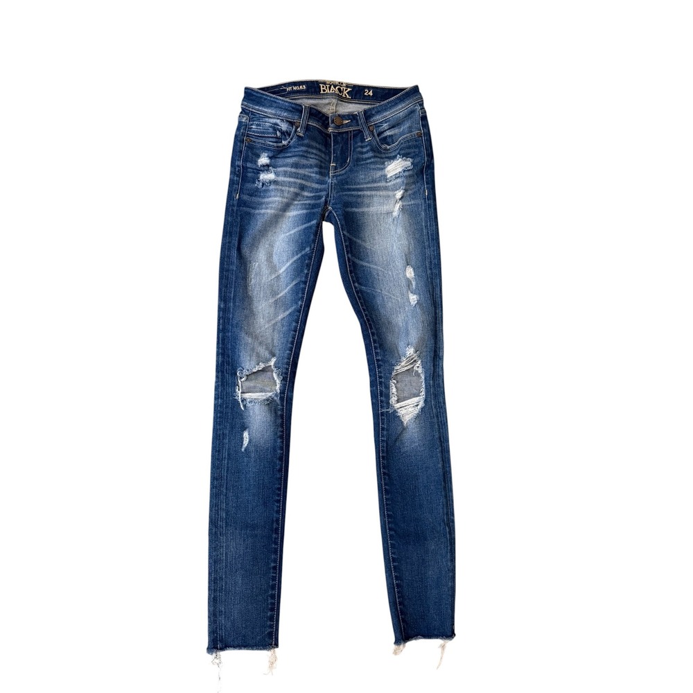 Buckle Black Fit No. 53 Jeans Women 24 Blue Good Distressed Skinny Raw Hem